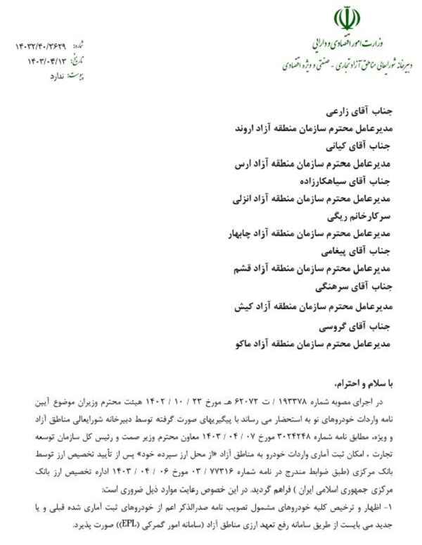 قوانین واردات خودرو دست دوم